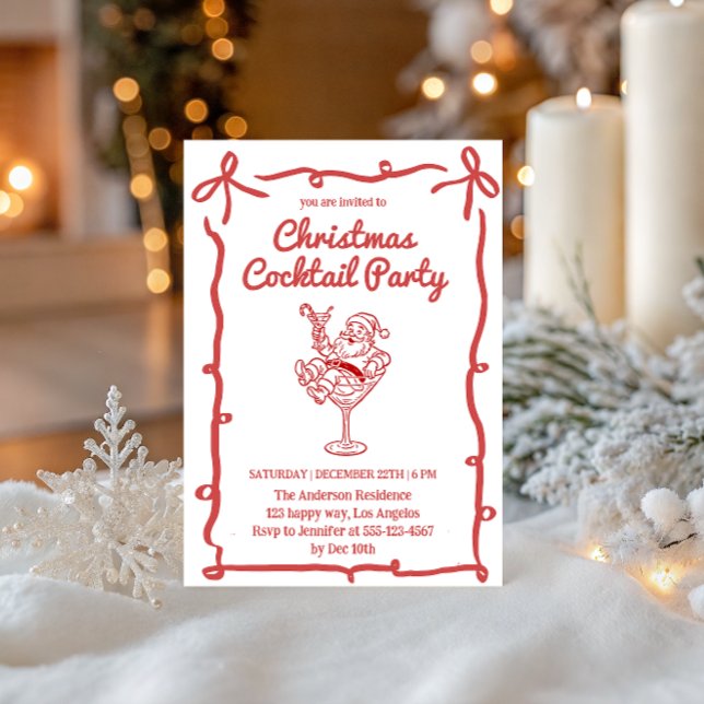 Retro Santa Christmas Cocktail Party               Invitation (Creator Uploaded)