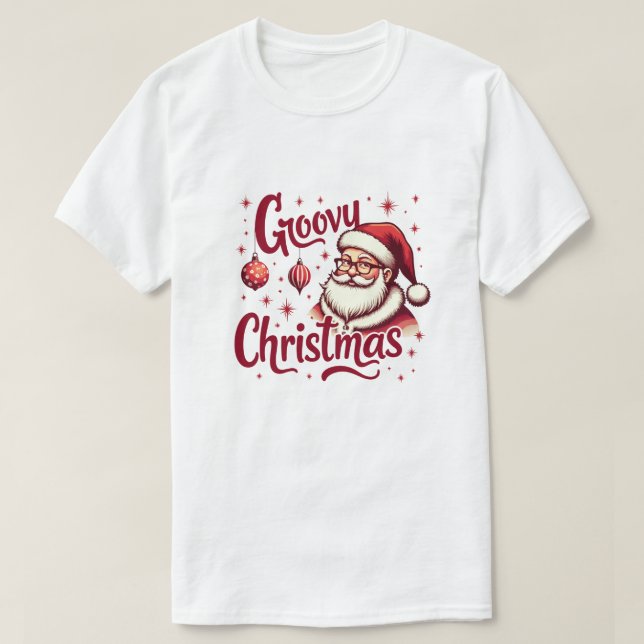 Retro Santa Christmas – Groovy Holiday Style T-Shirt (Design Front)