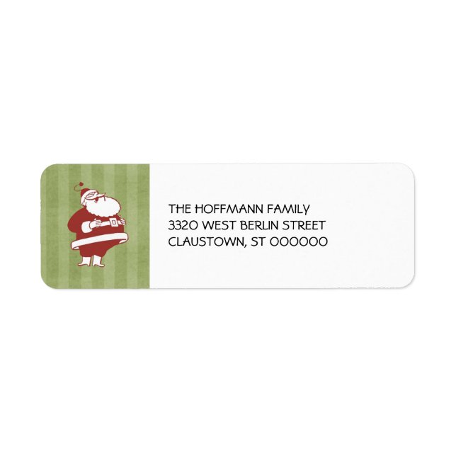 Retro Santa Christmas Return Address Labels (Front)