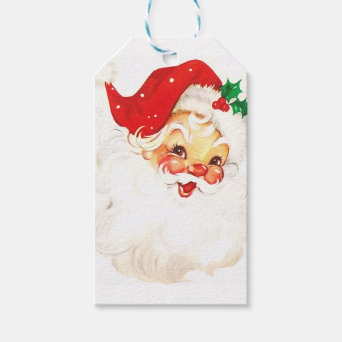 Retro Santa Christmas Xmas Gift Tag