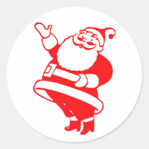 Retro Santa Classic Round Sticker