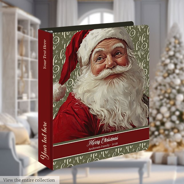 Retro Santa Claus 3 Ring Christmas Binder (Retro Santa Claus 3 Ring Christmas Binder)