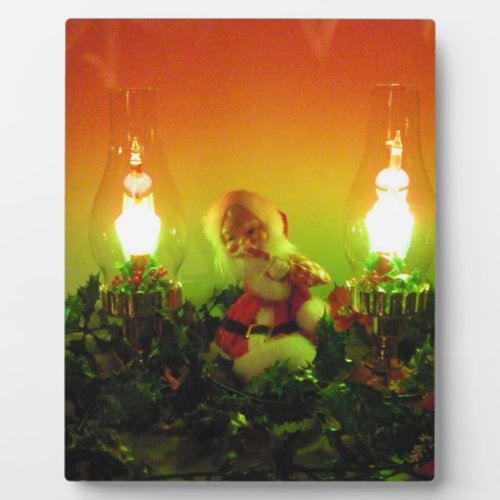 Retro Santa Claus and Bubble Lights Plaque