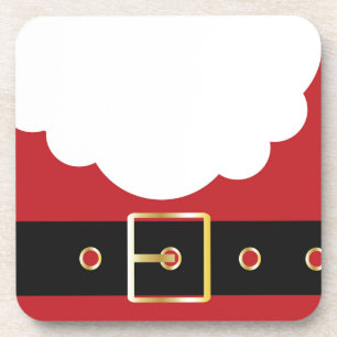 retro santa claus beverage coaster