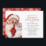 Retro Santa Claus Christmas HOLIDAY OPEN HOUSE Invitation<br><div class="desc">Retro Santa Claus Christmas Holiday Party Invitation.</div>