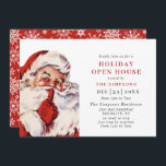 Retro Santa Claus Christmas HOLIDAY OPEN HOUSE Invitation<br><div class="desc">Retro Santa Claus Christmas Holiday Party Invitation.</div>