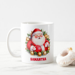 Retro Santa Claus Christmas Kids Hot Chocolate Mug