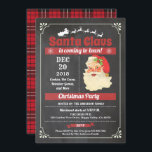Retro Santa Claus Christmas party chalkboard Invitation<br><div class="desc">[All text are editable, except "eat, drink & Merry Christmas"] Get this stylish design now! Occasion: Christmas party, Santa party, street block party, church and charity event, housewarming, retirement party, open house Theme: Christmas, Santa Claus Style: retro, vintage Colors: red, white, gray Graphics: vintage Santa Clause, retro typography lettering, chalkboard,...</div>