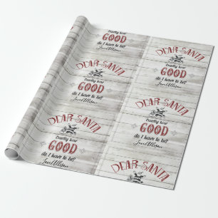 Retro Santa Claus Christmas Rustic Personalized Wrapping Paper
