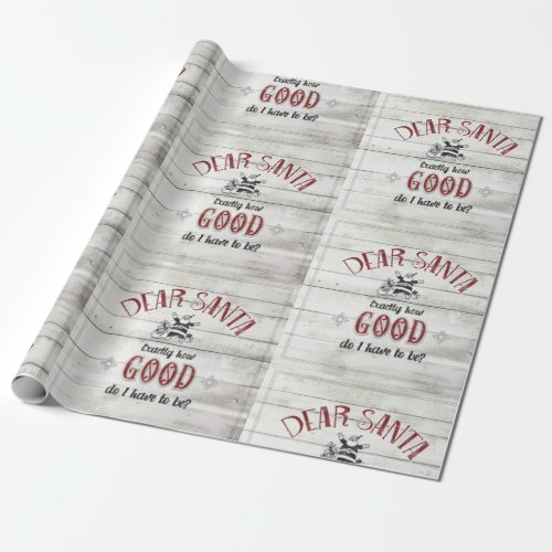 Retro Santa Claus Christmas Rustic Vintage Wood Wrapping Paper