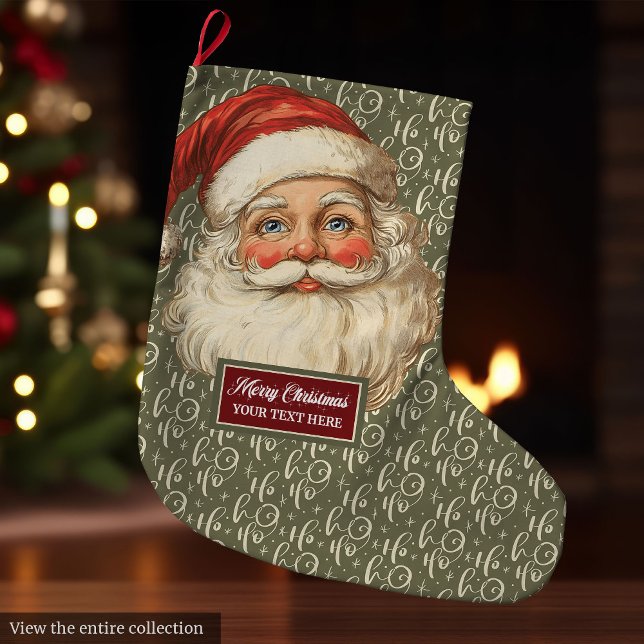 Retro Santa Claus Christmas Stocking Vintage Art (Retro Santa Claus Christmas Stocking Vintage Artwork)