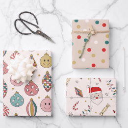 Retro Santa Claus Christmas Wrapping Paper Sheets