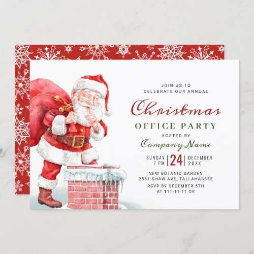 Retro Santa Claus Corporate Christmas Party Invitation