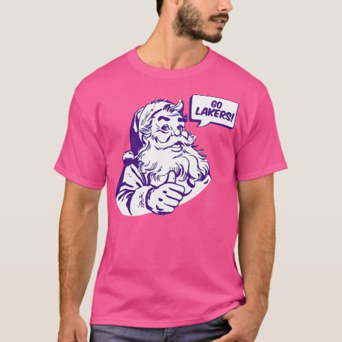 Retro Santa Claus Go Lakers T_Shirt
