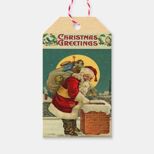 Retro Santa Claus Holiday Gift Tags