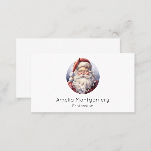 Retro Santa Claus in a Red Hat Christmas Business Business Card