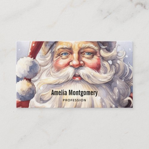 Retro Santa Claus in a Red Hat Christmas Business Business Card