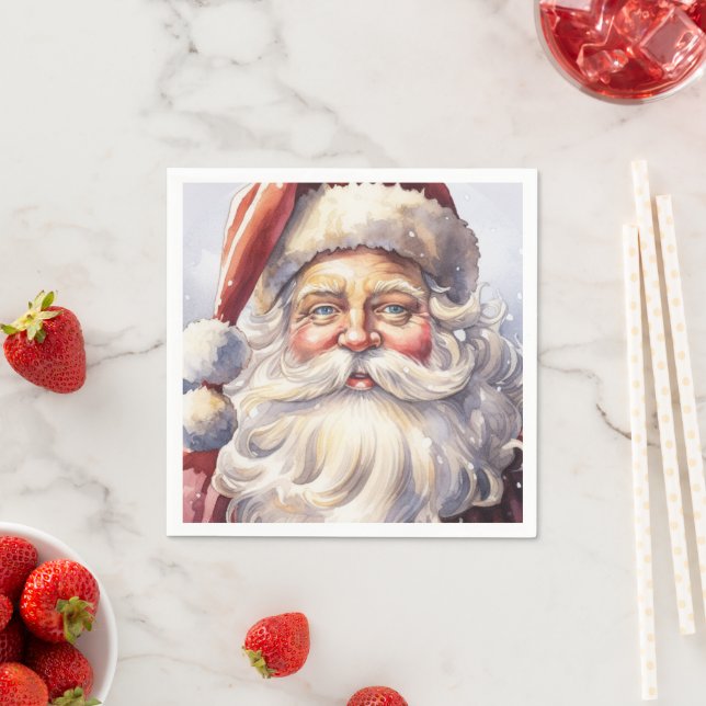 Retro Santa Claus in a Red Hat Christmas Napkins (Insitu)