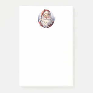 Retro Santa Claus in a Red Hat Christmas Post-it Notes