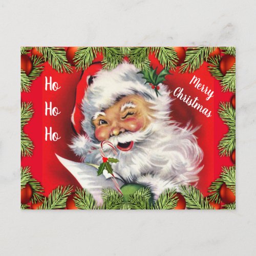Retro Santa Claus Kids Christmas Postcard