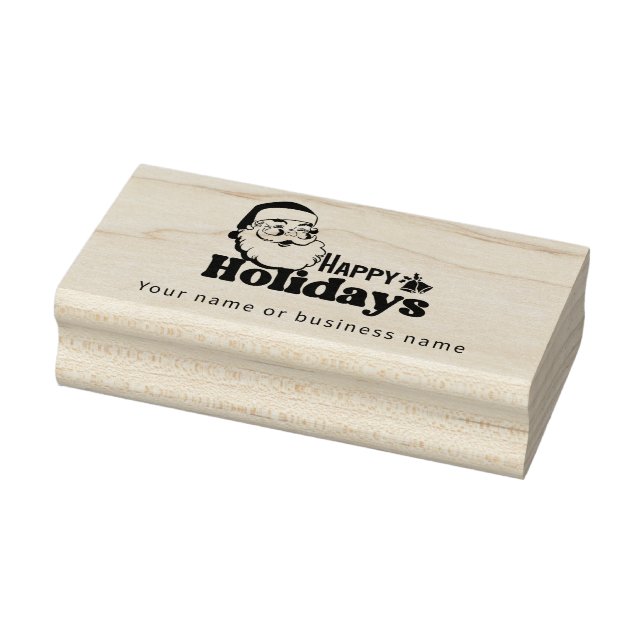 Retro Santa Claus Merry Christmas holidays Rubber Stamp (Stamp)