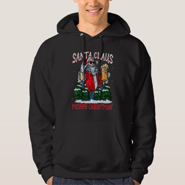 Retro Santa Claus Outfits Hard Seltzers Love Merry Hoodie (Front)