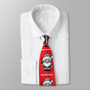 Retro Santa Claus Pattern Neck Tie