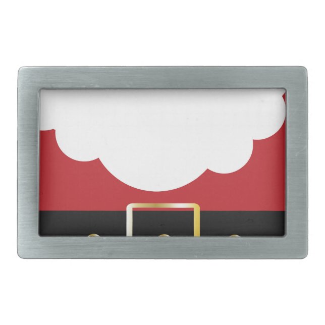retro santa claus rectangular belt buckle (Front)
