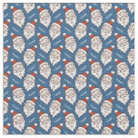 Retro Santa Claus Red White and Blue Christmas Fabric