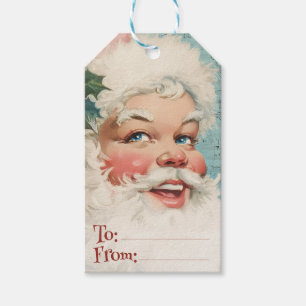 Retro Santa Claus To and From Christmas Gift Tags