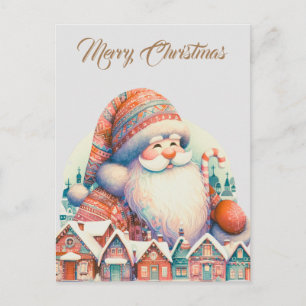 Retro Santa Claus Village Postcard
