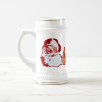 Retro Santa Claus with a Beer Christmas