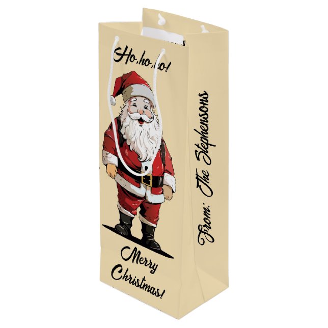 Retro Santa Cristmas Gift Bag (Back Angled)