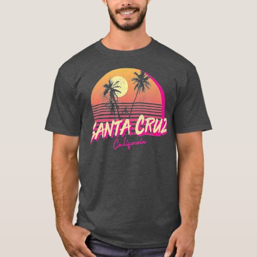 Retro Santa Cruz California Beach Sunset  T_Shirt