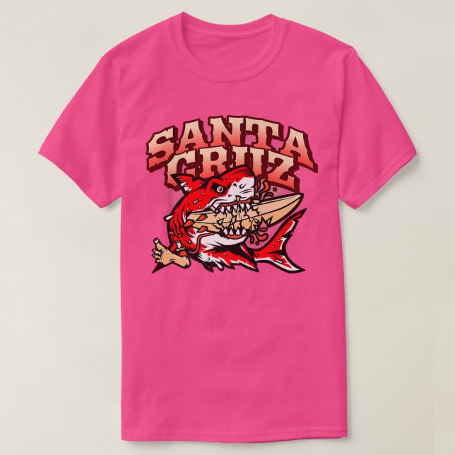 Retro Santa Cruz California Great White Shark Vs,  T-Shirt (Design Front)