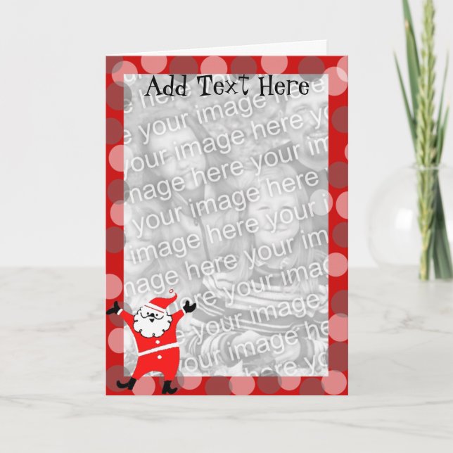 Retro Santa customizable Christmas card (Front)