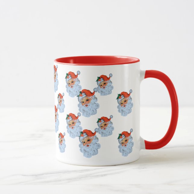 Retro Santa face Christmas Mug (Right)