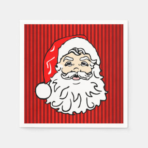 Retro Santa Face Red Napkins