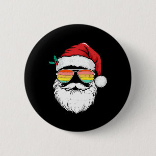 Retro Santa Face Sungles Christmas Xmas Men Women Button