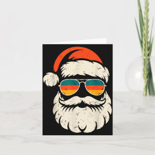 Retro Santa Face Sungles Funny Christmas Family Ou Card