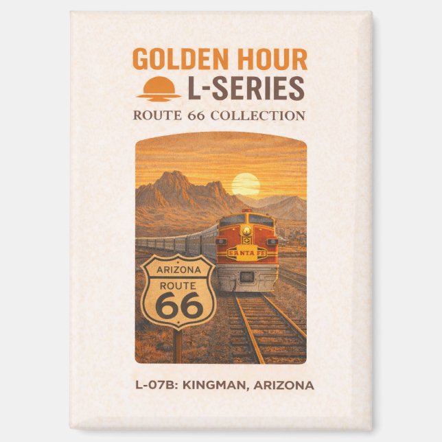 Retro Santa Fe Route 66 Train Kingman Art Magnet (Front)