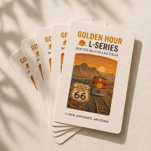 Retro Santa Fe Route 66 Train Kingman Art Poker Cards
