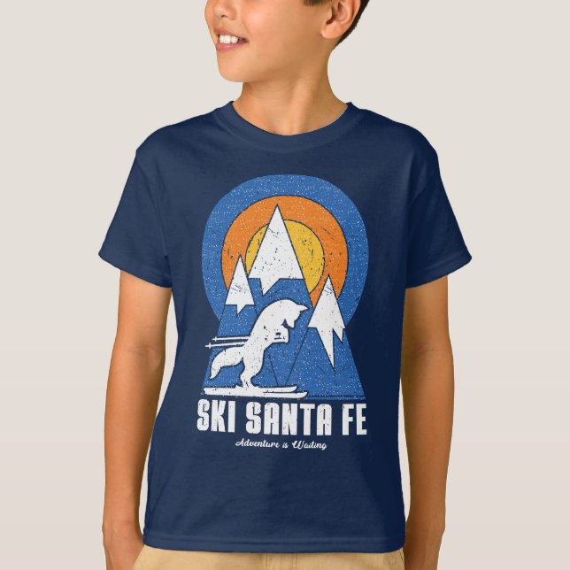 Retro Santa Fe Ski White Fox T-Shirt (Front)