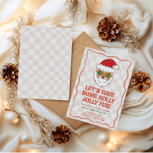 Retro Santa Fun Christmas Party Invitation