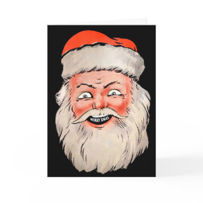 Retro Santa Head Christmas Card