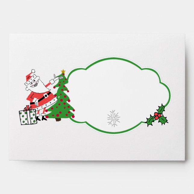 Retro Santa Ho Ho Ho Holidays Envelopes (Front)