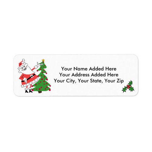 Retro Santa Ho Ho Ho Return Address Labels