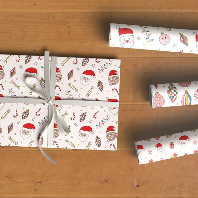 Retro Santa Holiday Wrapping Paper (Creator Uploaded)