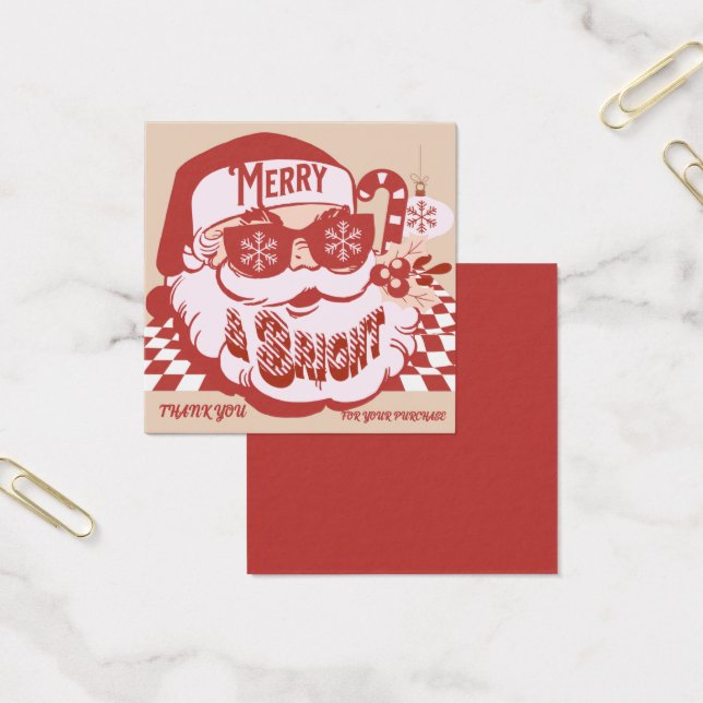 Retro Santa Merry Bright Christmas Thank You (Office)