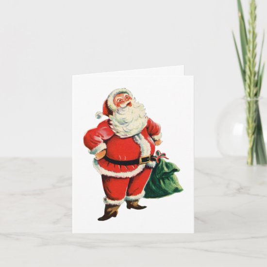 Retro Santa Merry Christmas and Happy New Year Card